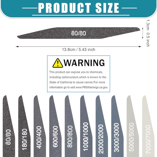 Honoson 20 Pcs Sanding Sticks for Plastic Models 3D Print Polishing Sticks Assorted Metal and Wood Sanding Tools Accessory for Model Craft Amateur BeginnerLow Grits RatingDouble Angle Shape - Image 3