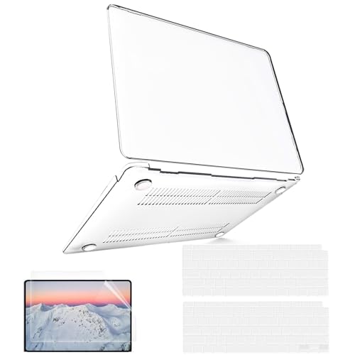B BELK Compatible with MacBook Air 13 inch Case 2021 2020-2018 Release A2337 A2179 A1932, Laptop Hard Shell for MacBook Air M1 Case 13.3" + 2 Keyboard Cover + Screen Protector, Crystal Clear - Image 1