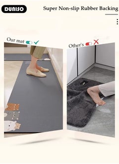 DUNISO 2 PCS  Kitchen Mats and Rugs Set , Non Slip Heavy Duty Standing Mat, Quick Dry Diatom Mud Floor Mat,  Extra Soft and Absorbent Floor Mats for  Kitchen, Bath, Office, Laundry(40*60cm+40*120cm)  - Image 3