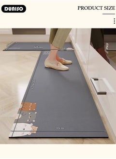 DUNISO 2 PCS  Kitchen Mats and Rugs Set , Non Slip Heavy Duty Standing Mat, Quick Dry Diatom Mud Floor Mat,  Extra Soft and Absorbent Floor Mats for  Kitchen, Bath, Office, Laundry(40*60cm+40*120cm)  - Image 4