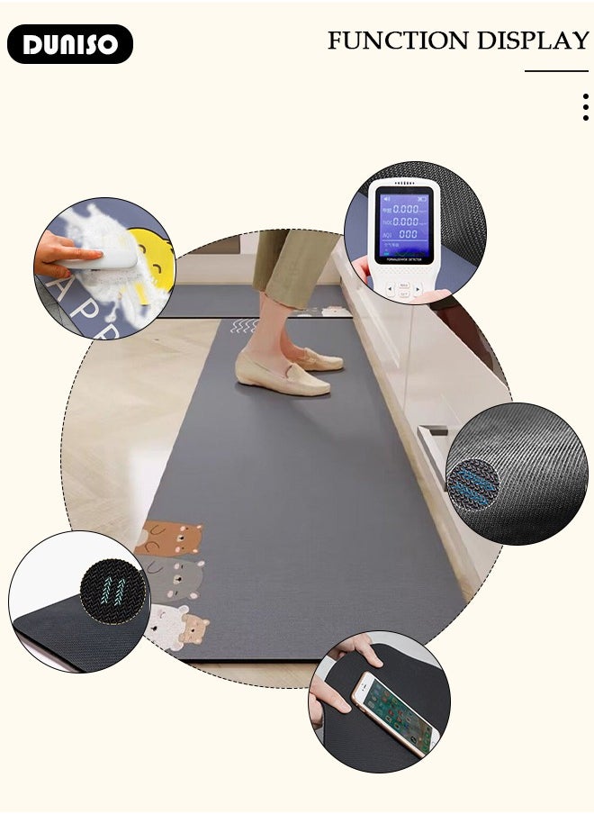 DUNISO - 2 PCS  Kitchen Mats and Rugs Set , Non Slip Heavy Duty Standing Mat, Quick Dry Diatom Mud Floor Mat,  Extra Soft and Absorbent Floor Mats for  Kitchen, Bath, Office, Laundry(40*60cm+40*120cm) - Image 1