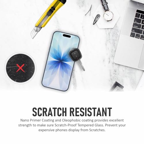 SupCares Matte Anti-Glare Tempered Glass for iPhone 17 (6.3 Inch) With Installation Kit | Military-Grade Gorilla Screen Protector | Edge to Edge Coverage | Black - Image 5