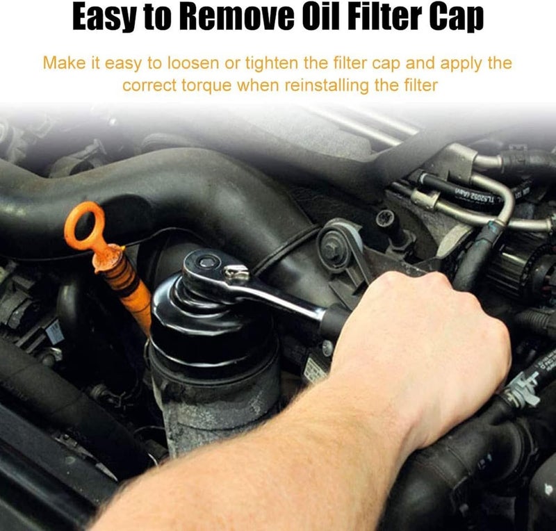 RULLINE 86mm 16 Flutes Oil Filter Wrench for BMW Engines - Black Aluminum Tool - Image 3