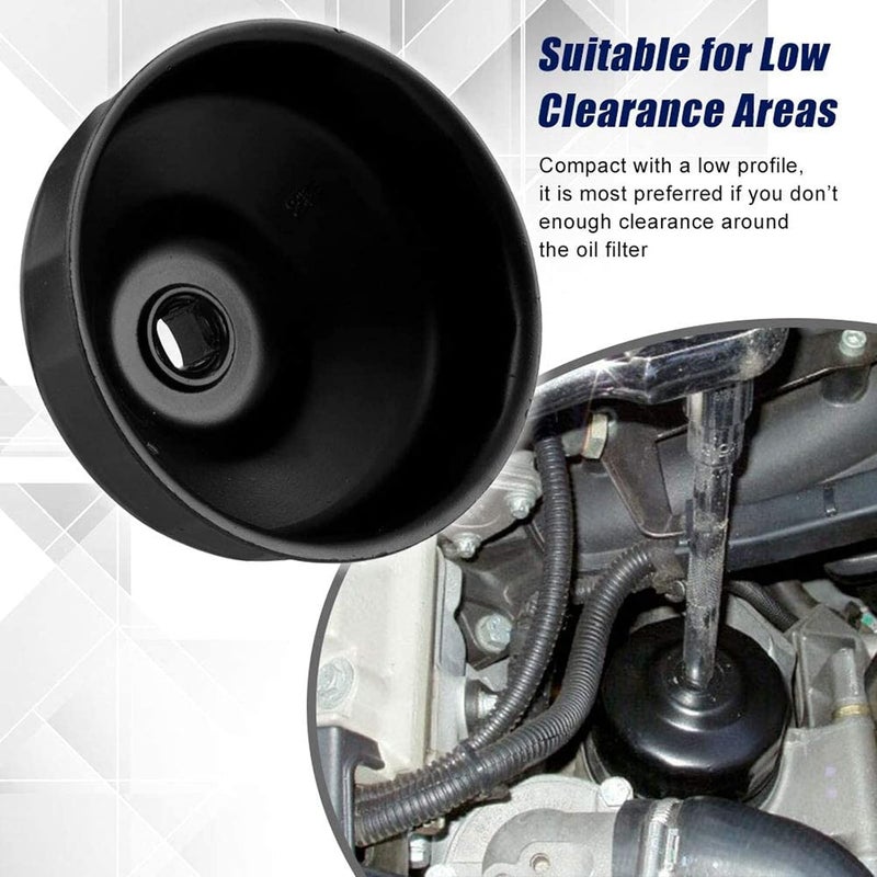 RULLINE 86mm 16 Flutes Oil Filter Wrench for BMW Engines - Black Aluminum Tool - Image 4