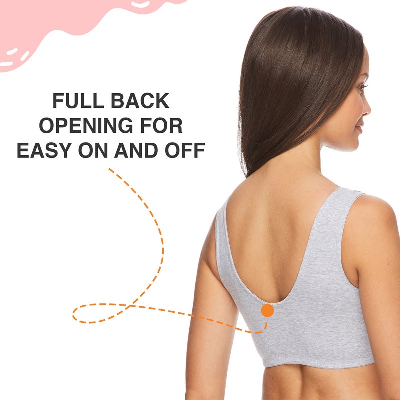 Lamaze womens Cotton Spandex Sleep for Nursing and Maternity Full Coverage Bra, Heather Grey, Large US - Image 5