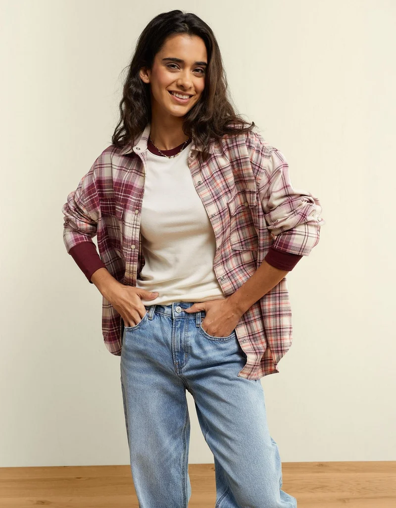 AE Oversized Flannel Shirt