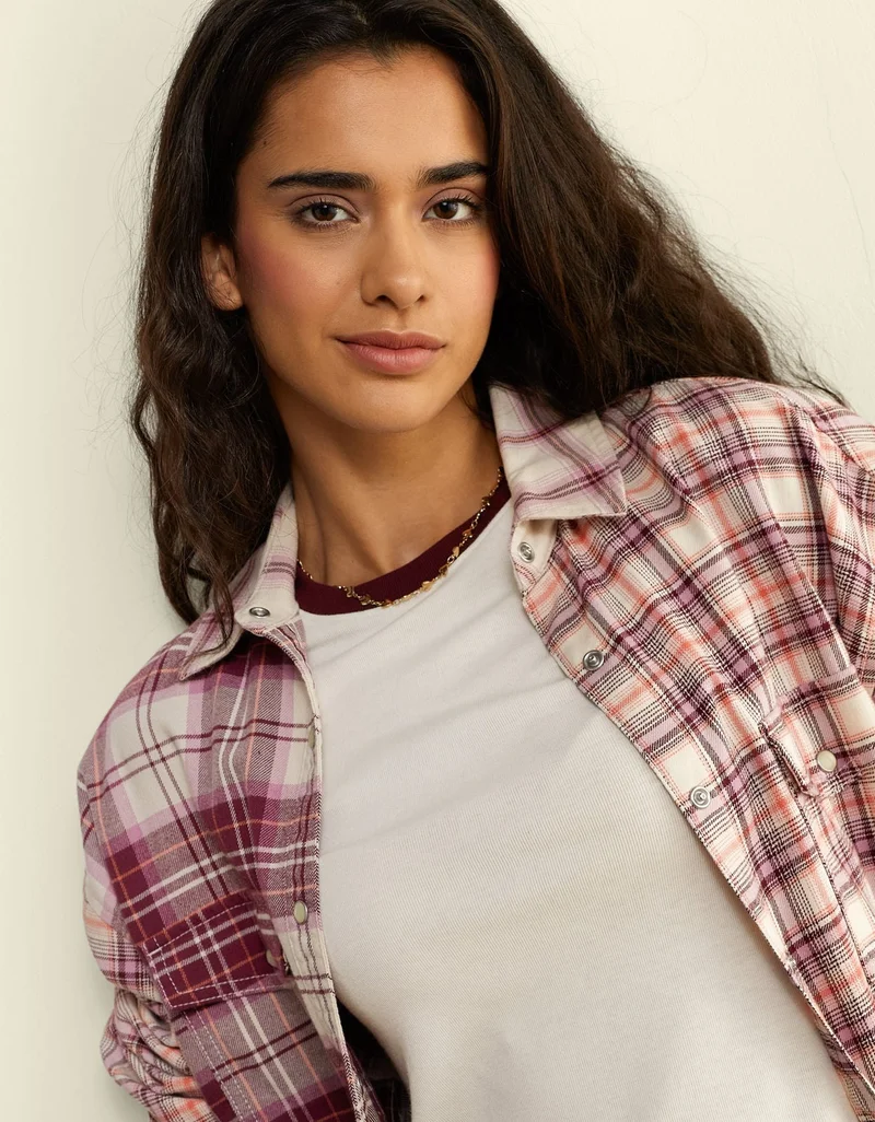 American Eagle  AE Oversized Flannel Shirt for Women | Best Price UAE