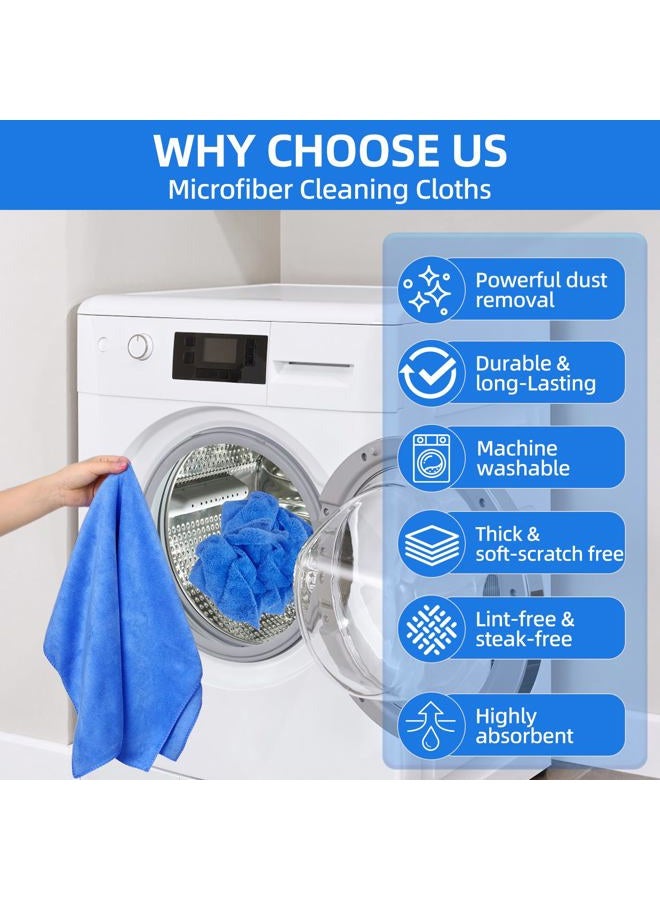 IIDEA 6 Pack Microfiber Cleaning Cloths Extra Large 30" x 20",XL Rags Washable Reusable Streak Free Lint Free Towels for Floor Mop,Glass,Windows,Kitchen,Bathroom,Office & Car Cleaning(Blue) - Image 4