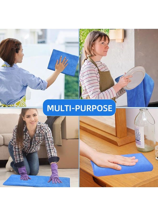 IIDEA 6 Pack Microfiber Cleaning Cloths Extra Large 30" x 20",XL Rags Washable Reusable Streak Free Lint Free Towels for Floor Mop,Glass,Windows,Kitchen,Bathroom,Office & Car Cleaning(Blue) - Image 5