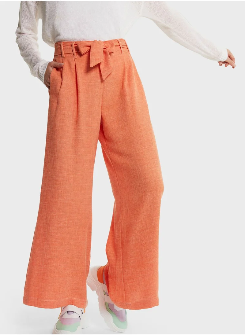 Muni Muni Belted Flared Bottom Pants