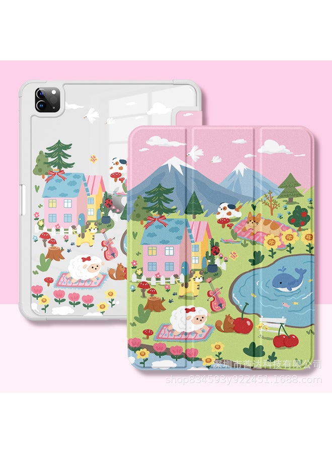 [Anti-bending Acrylic] Suitable For Ipad Protective Case Air5 Flat Case Ipad9 Childish Girl Ipad 11-Color:[double-sided Acrylic 70% Off Style - Gray Edge Hard Shell + Pen Slot] - K4186 Yamashita Hut-Applicable Models:Ipad Mini7 ( 8.3inch )  - Image 1