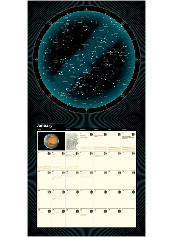 Ziga Media A Year Of The Night Sky Wall Calendar 2025, Monthly January-December 12'' X 12"  - Image 3