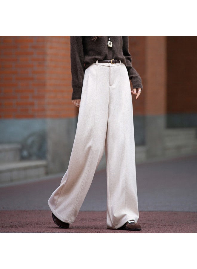 dme Demana [with Soft Wool] Winter Korean Style Simple Loose Straight-leg Comfortable Concealing Zipper Women's Casual Pants - Image 1