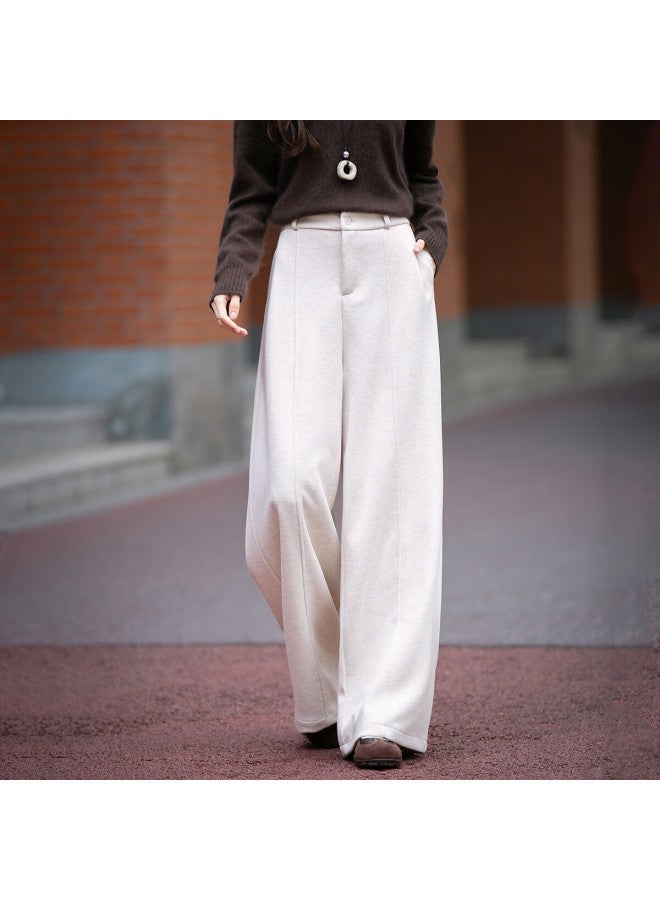 dme Demana [with Soft Wool] Winter Korean Style Simple Loose Straight-leg Comfortable Concealing Zipper Women's Casual Pants - Image 5