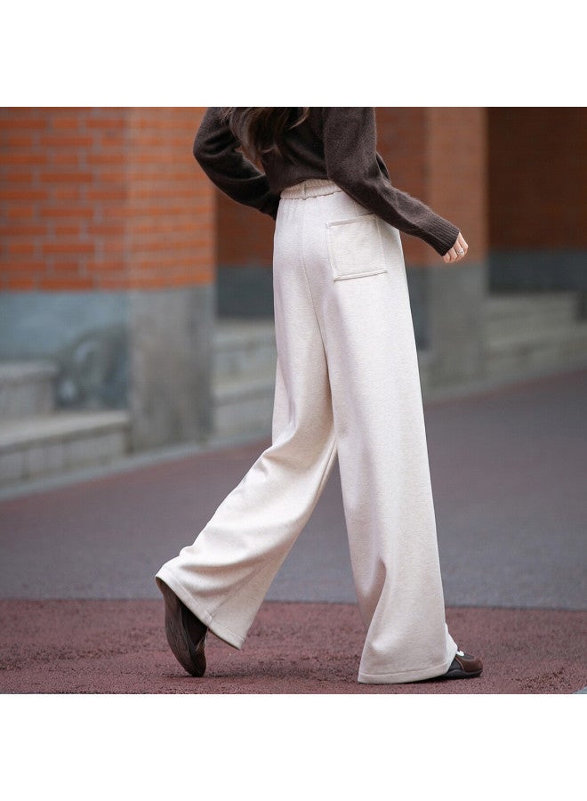 dme Demana [with Soft Wool] Winter Korean Style Simple Loose Straight-leg Comfortable Concealing Zipper Women's Casual Pants - Image 4