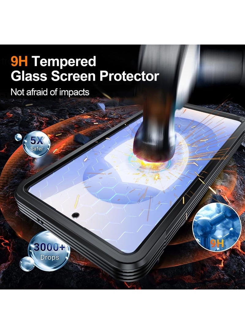 Adando for Samsung S26 Ultra Magnetic Case: Mil-Grade Protection Full Body Case Built-in 9H Screen Protector & Full Camera Protector -Dustproof Heavy Duty Full Body Protective Cover (Black) - Image 2