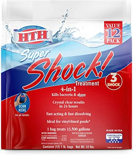HTH 52026 Super Shock Treatment Swimming Pool Chlorine Cleaner, 1 lb (Pack of 12) - Image 2