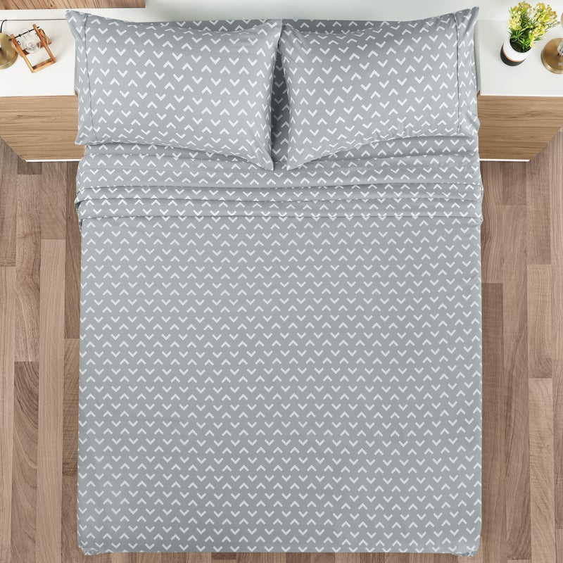 Utopia Bedding Queen Sheet Set, Soft Microfiber 4 Piece Bed Sheets with 15" Deep Pocket - Easy Care Brushed Microfiber (Arrows - White) - Image 2