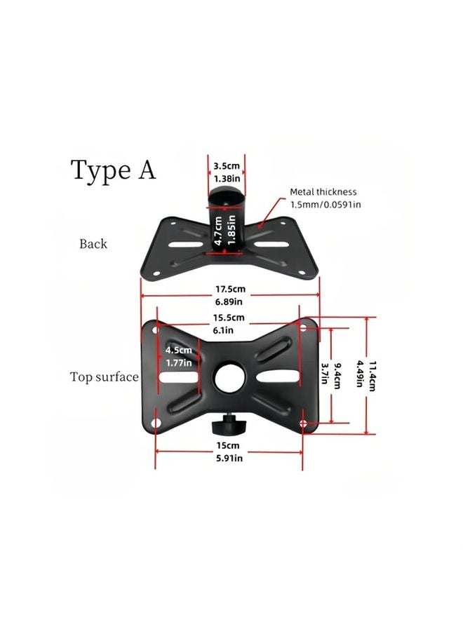 2 Piece Set Type C Speaker Metal Stand Tray Fixed Installation Iron Plate Holds 66 14LB - Image 3