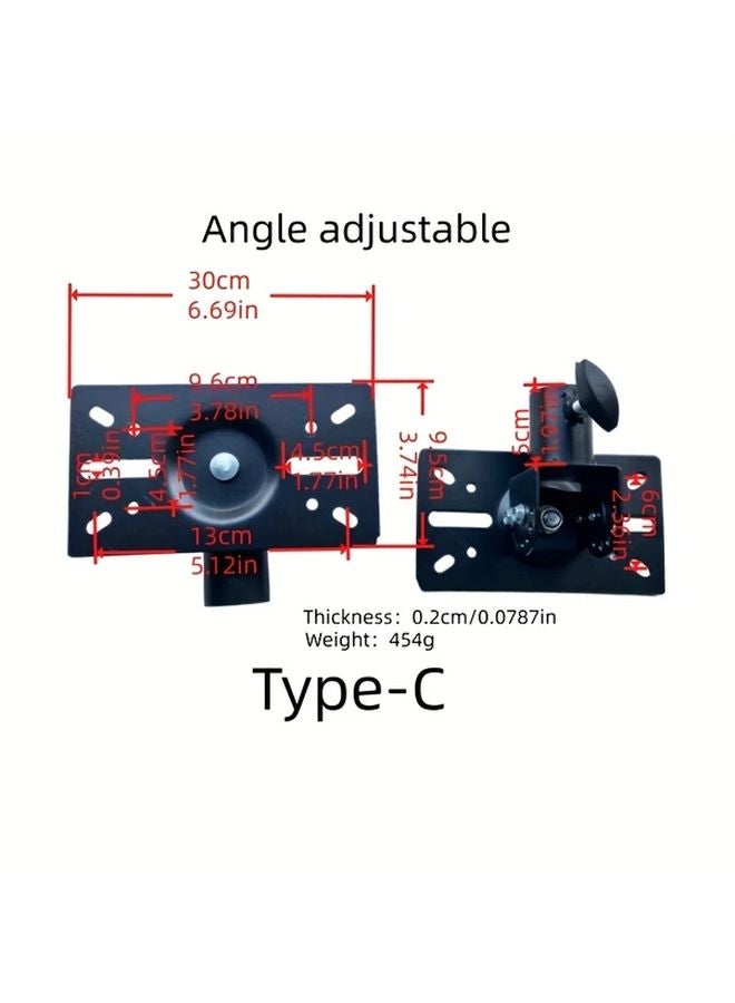 2 Piece Set Type C Speaker Metal Stand Tray Fixed Installation Iron Plate Holds 66 14LB - Image 5