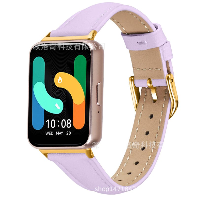 سوار ساعة ذكية سوار جلدي كلاسيكي متوافق مع Samsung Galaxy Watch بملاءمة قابلة للتعديل وحزام بديل للاستخدام اليومي باللون Gold قابل للتعديل للتنقل اليومي سهل التخزين - Image 5