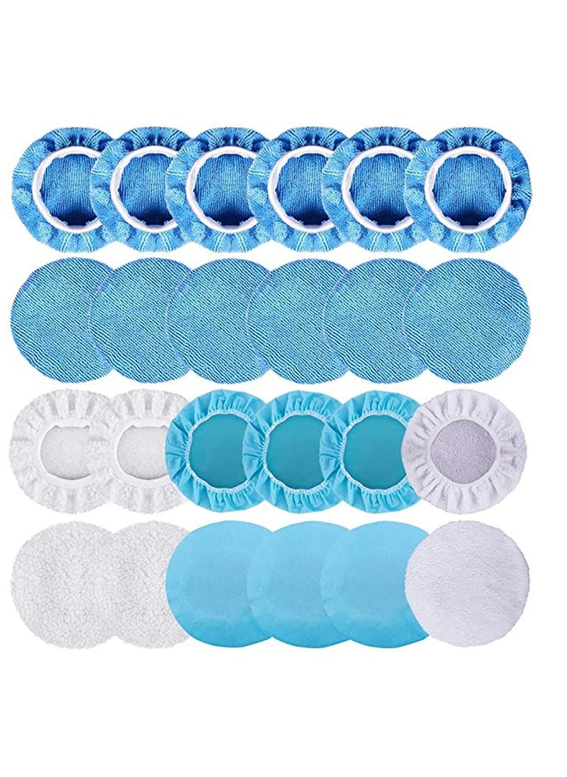 Y&D Car Polishing Bonnet Pads, Elastic Including 12 Packs Microfiber 4 Waxing 6 Non-Woven Buffing Pad and 2 Cotton for Polisher  - Image 1