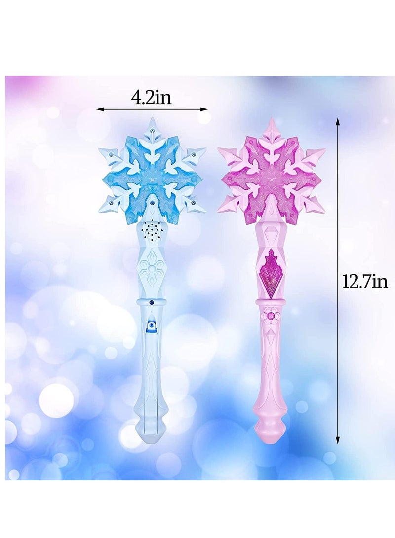 عصا الجنية النجمية 2 قطعة، عصا الثلج المتلألئة مع صوت، لعبة سحرية، حساسة للحركة، ضوء ساحر، لعيد ميلاد الأميرات للأطفال - Image 2