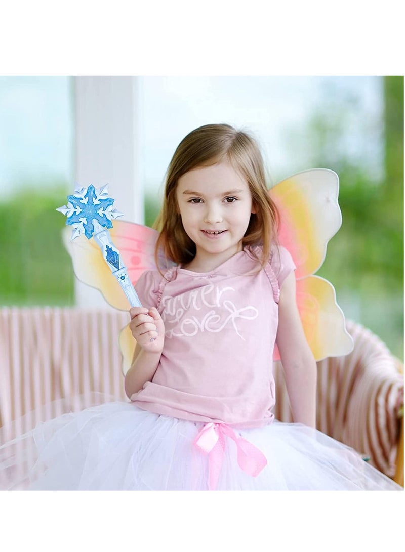 عصا الجنية النجمية 2 قطعة، عصا الثلج المتلألئة مع صوت، لعبة سحرية، حساسة للحركة، ضوء ساحر، لعيد ميلاد الأميرات للأطفال - Image 3