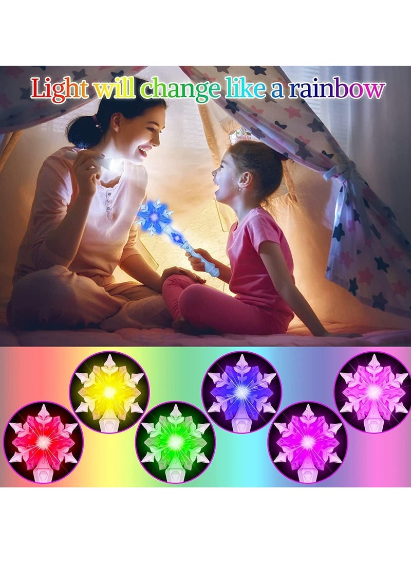 عصا الجنية النجمية 2 قطعة، عصا الثلج المتلألئة مع صوت، لعبة سحرية، حساسة للحركة، ضوء ساحر، لعيد ميلاد الأميرات للأطفال - Image 5