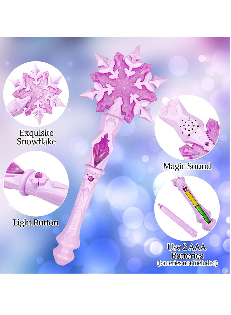 عصا الجنية النجمية 2 قطعة، عصا الثلج المتلألئة مع صوت، لعبة سحرية، حساسة للحركة، ضوء ساحر، لعيد ميلاد الأميرات للأطفال - Image 4