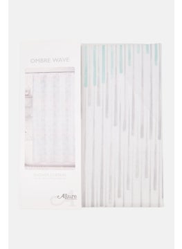 allure Ombre Wave Shower Curtain, Silver Combo  - Image 1