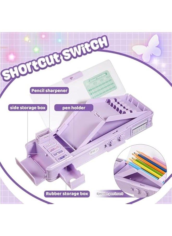 TRASSLE Pop up Multifunction Pencil Case Cartoon Pen Box Organizer Pencil Box with Password Lock, Sharpener, Schedule, Whiteboard, Birthday Stationery Gifts for Teens  - Image 5