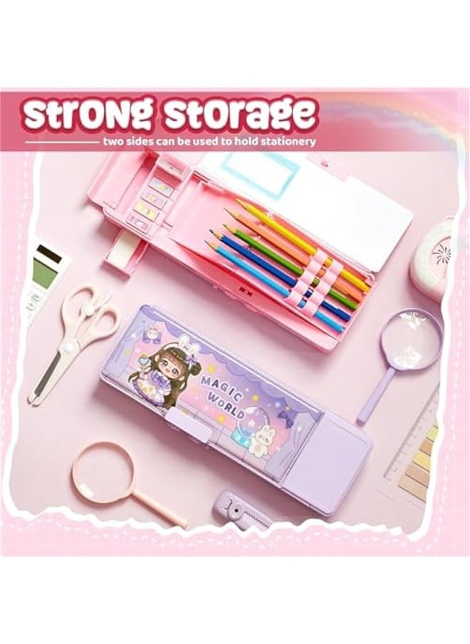 TRASSLE Pop up Multifunction Pencil Case Cartoon Pen Box Organizer Pencil Box with Password Lock, Sharpener, Schedule, Whiteboard, Birthday Stationery Gifts for Teens  - Image 3