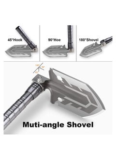 GGEROU Camping Folding Shovel, Adjustable Multi-Function Survival Shovel, High Carbon Survival Camping Gear and Equipment Tactical Shovel Military Shovel for Hiking, Backpacking, Emergency  - Image 4