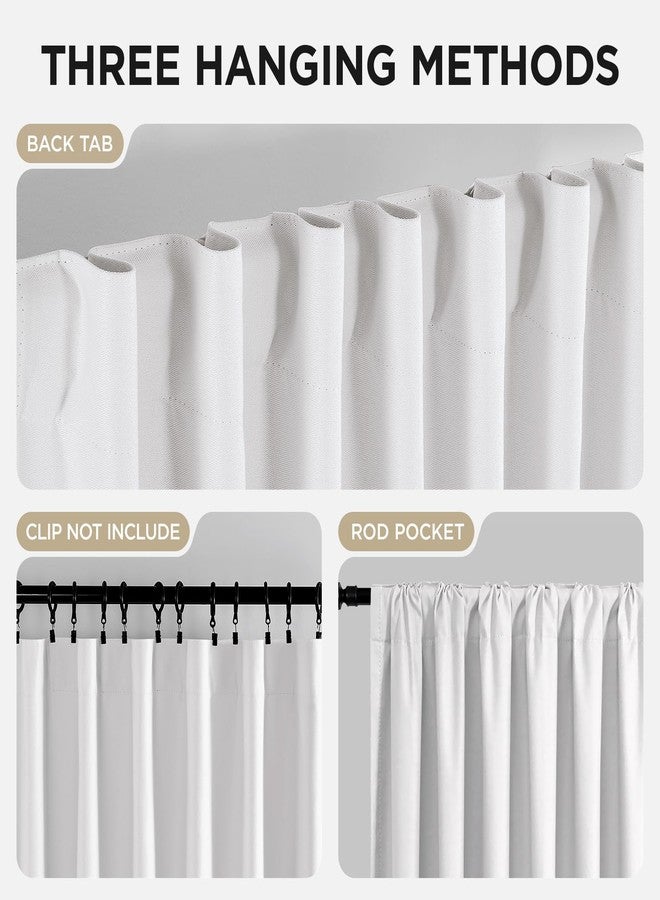 Joydeco Blackout Curtains for Bedroom 84 inch length，Back Tab/Rod Pocket 100% Blackout Living Room Drapes, Textured Thermal Insulated Blackout Curtains 2 Panels Set,52" W x 84" L,Ivory White - Image 5