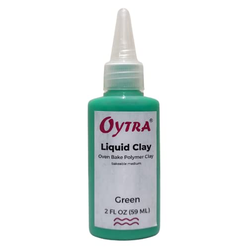 Oytra 60 ml Liquid Polymer Oven Bake Clay for Jewelry Making and Clay Softener and Art Craft DIY (Green) - Image 1