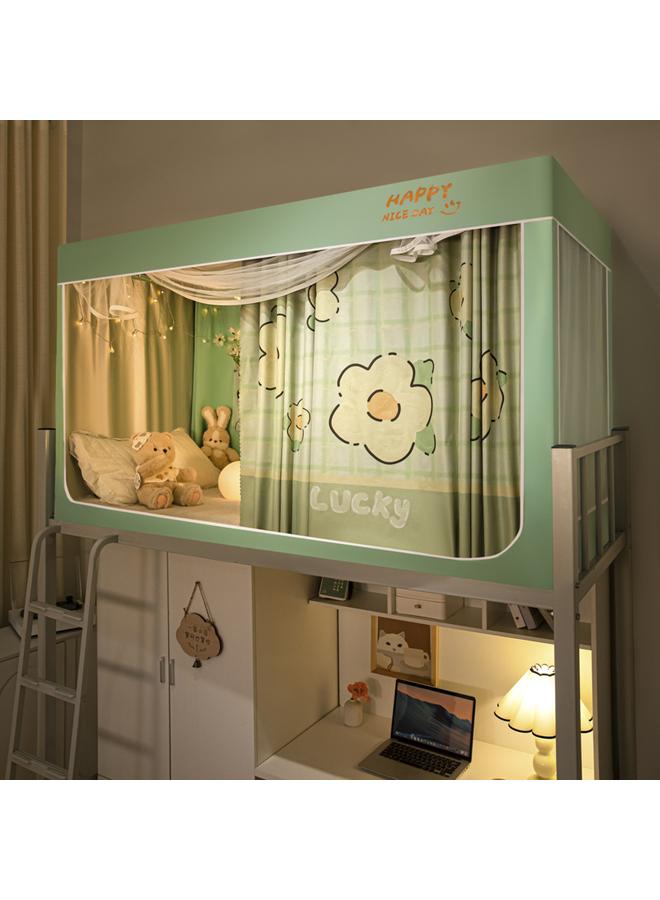 Bluejw New Installation-free Strong Shading Student Bed Curtain Mosquito Net Three-door Dormitory Single Upper And Lower Bed Curtain Wholesale - Image 1