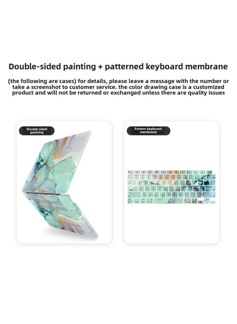 Digital Computer/macbook Protective Cover Floral Pattern Waterproof Pu Leather Case Anti-dust Scratch-resistant-Color:(Hollow) Double-sided Pattern Shell + Same Pattern Keyboard Film-Applicable Model:2019 Pro16(A2141)
