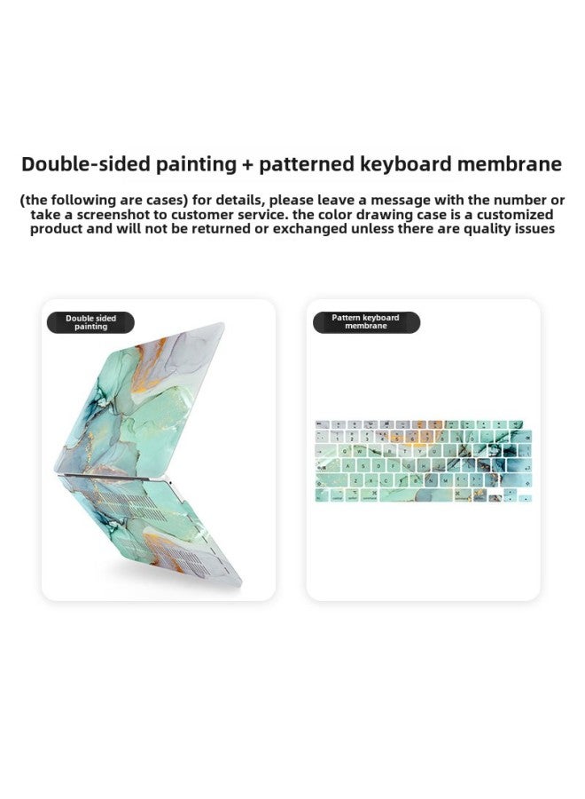 Digital Computer/macbook Protective Cover Floral Pattern Waterproof Pu Leather Case Anti-dust Scratch-resistant-Color:(Hollow) Double-sided Pattern Shell + Same Pattern Keyboard Film-Applicable Model:2019 Pro16(A2141)