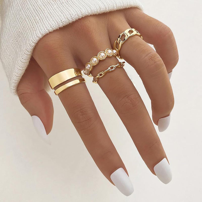 YEEZII 68 Pcs Gold Knuckle Rings Set for Women, Stackable Boho Joint Finger Midi Rings Silver Hollow Carved Crystal Stacking Ring Pack (gold-59 pcs) - Image 4