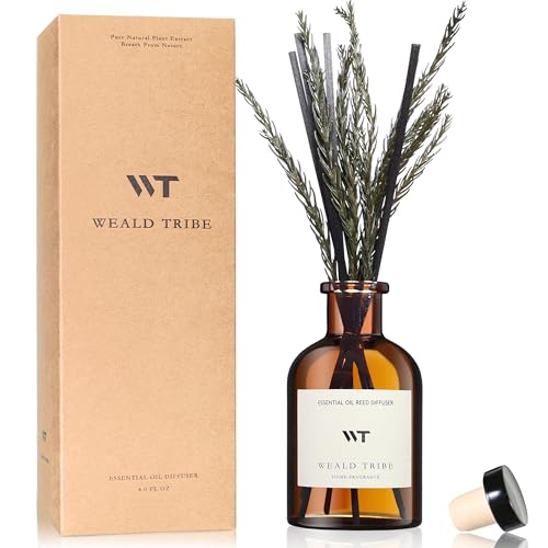 WEALD TRIBE Reed Diffuser Set for Bathroom Air Fresheners, Oil Diffuser Sticks | French Black Juniper & Cedar Scent 4.0 fl oz Home Fragrance with Sticks Defusers | House Bedroom Office Shelf Decor - Image 1