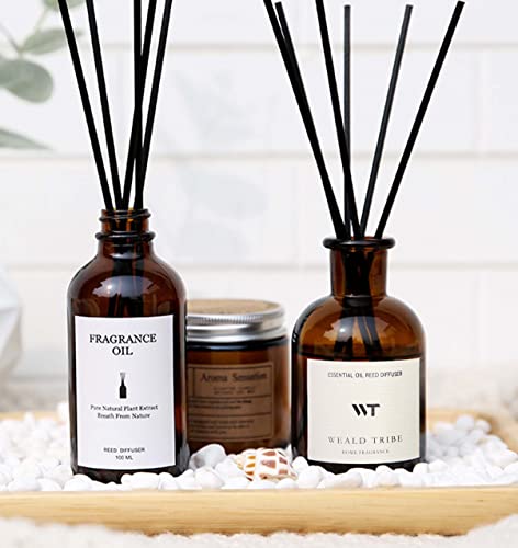 WEALD TRIBE Reed Diffuser Set for Bathroom Air Fresheners, Oil Diffuser Sticks | French Black Juniper & Cedar Scent 4.0 fl oz Home Fragrance with Sticks Defusers | House Bedroom Office Shelf Decor - Image 4