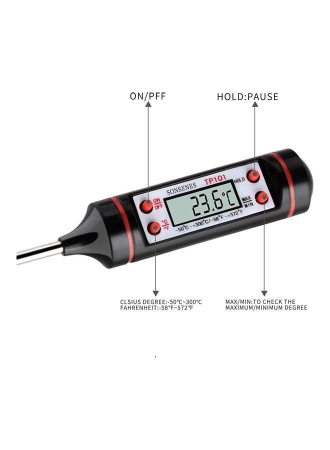 Digital Instant Reading Cooking Thermometer Black/Silver - Image 4