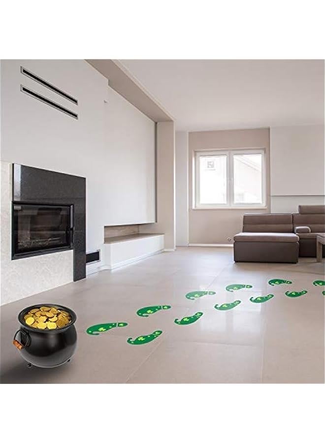 54 Count St. Patrick's Day Leprechaun Footprints Decorations Floor Decals Stickers for Shamrock Party Decorations Home Office Store(Green) - Image 2