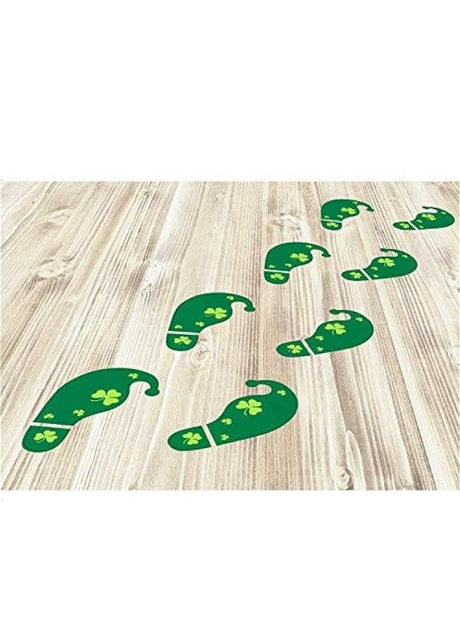 54 Count St. Patrick's Day Leprechaun Footprints Decorations Floor Decals Stickers for Shamrock Party Decorations Home Office Store(Green) - Image 1