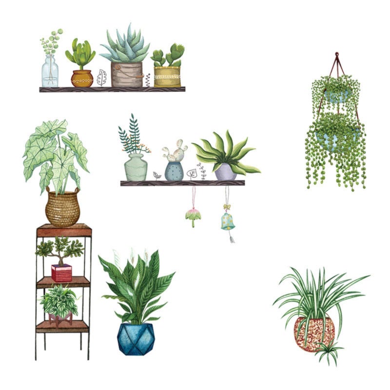Arawat Arawat Plant Wall Decals Peel and Stick Wall Stickers & Murals Plant Wall Stickers for Bedroom Living Room Bathroom Kitchen Plant Wall Decals Art Decor for Wall Boho Decorative Wall Stickers  - Image 4
