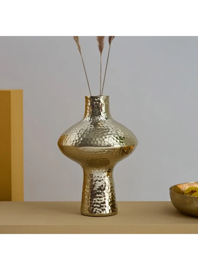 Home Box Catlyn Aluminium Hammered Vase 17 x 17 x 28 cm