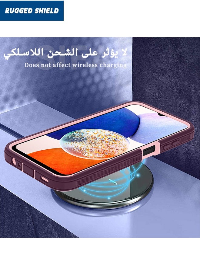 RUGGED SHIELD Samsung Galaxy A15 5G/4G Case, Samsung A15 Durable Shockproof 3-Layer Heavy Duty Case, [Full Protection][Shockproof] [Drop-Proof] [Dust-Proof], Cover for Galaxy A15 5G/4G 2024 (Red/Pink)  - Image 3