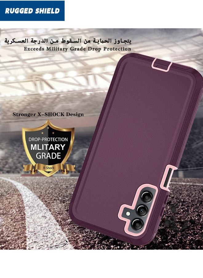 RUGGED SHIELD Samsung Galaxy A15 5G/4G Case, Samsung A15 Durable Shockproof 3-Layer Heavy Duty Case, [Full Protection][Shockproof] [Drop-Proof] [Dust-Proof], Cover for Galaxy A15 5G/4G 2024 (Red/Pink)  - Image 2