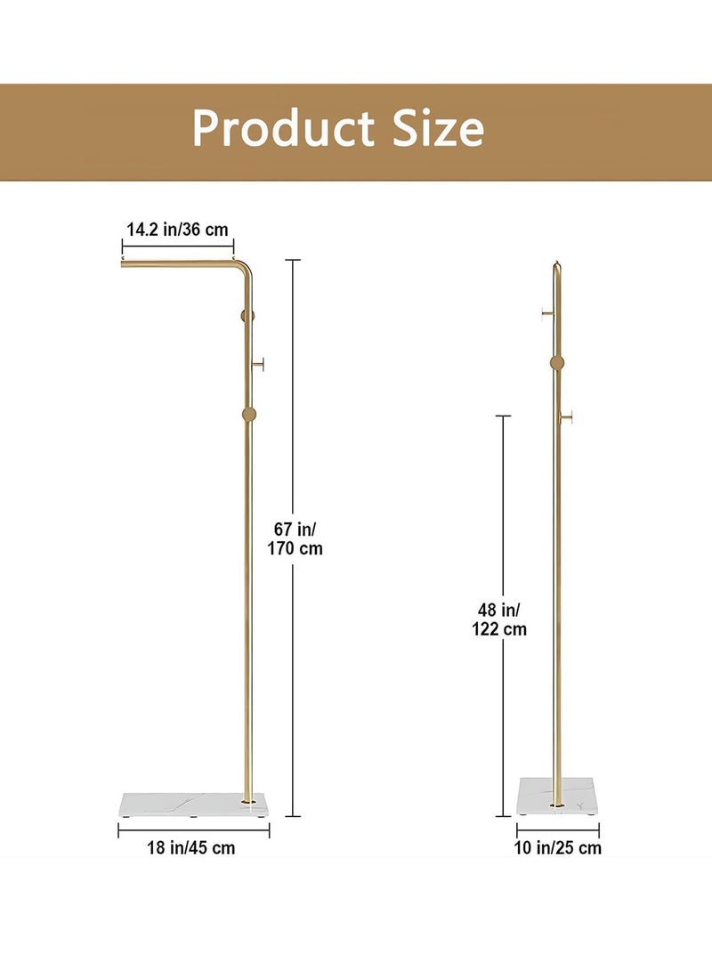 LEOKOR Coat Racks with White Heavy Base, Stable Coat Rack Stand with Hooks, Modern Metal Coat Hanger for Entryway, Coats Racks Freestanding for Jackets Coats Hats Clothes - Image 4